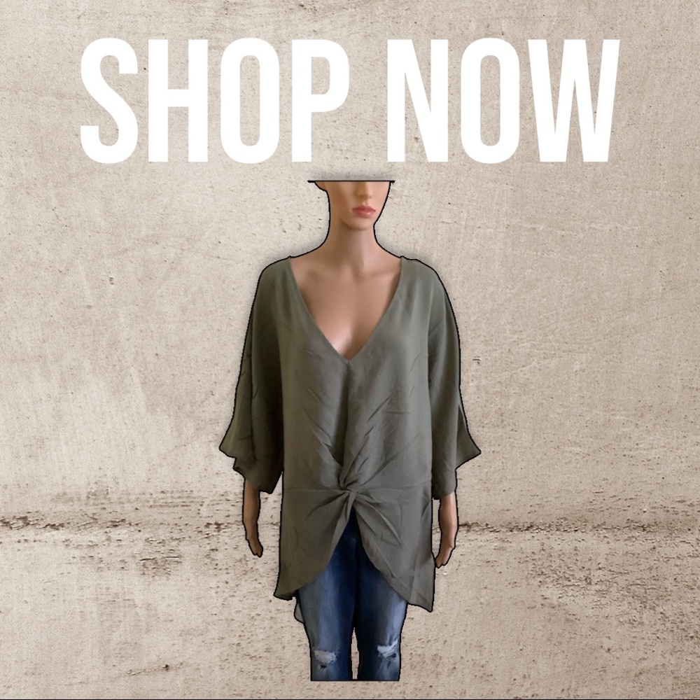 GAUZE TWIST-FRONT DOLMAN TOP